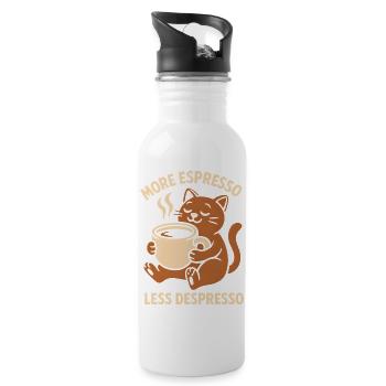 Mehr Espresso Weniger Despresso - Trinkflasche mit integriertem Trinkhalm - Weiß - Rechts