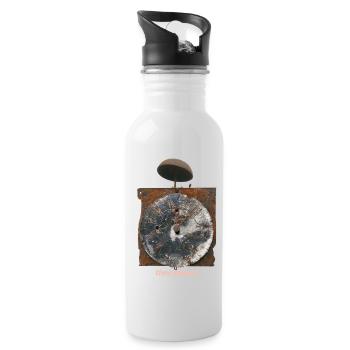 Rostige Uhr Zeit vergeht - Trinkflasche mit integriertem Trinkhalm - Weiß - Rechts