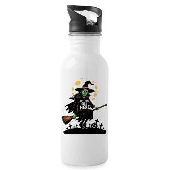 Costume de sorcière Halloween Carnaval Crou Balai Lune - Gourde avec paille intégrée - blanc - Droite