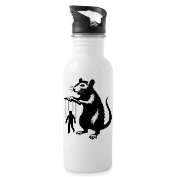 Rat with human puppet - Water bottle with straw - white - Right