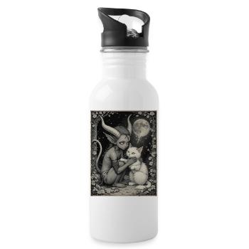 Moonlit Demon - Water bottle with straw - white - Right