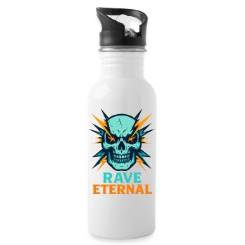 Rave Eternal – Skull Energy - Water bottle with straw - white - Right