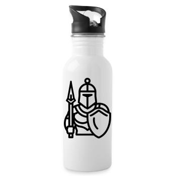 Krieger - Trinkflasche mit integriertem Trinkhalm - Weiß - Rechts