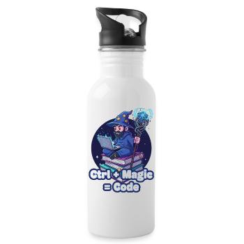 Ctrl Magic Code Zauberer - Trinkflasche mit integriertem Trinkhalm - Weiß - Rechts