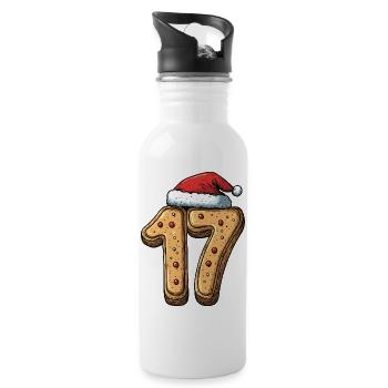 17 Number Cookie Christmas - Water bottle with straw - white - Right