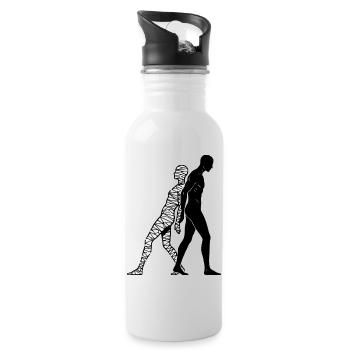 Schatten und Mumie verbunden Körper - Trinkflasche mit integriertem Trinkhalm - Weiß - Rechts