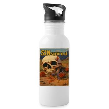 Inspired by Sins, Skull in the Desert - Water bottle with straw - white - Right