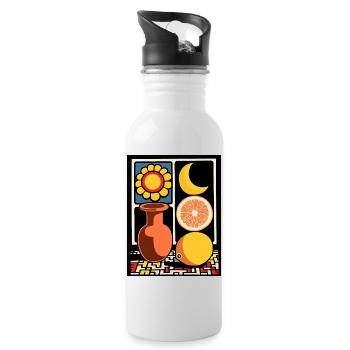Sunflower Citrus Moon - Water bottle with straw - white - Right