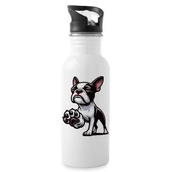 Boston Terrier Boston terrier besitzer Bosti - Trinkflasche mit integriertem Trinkhalm - Weiß - Rechts