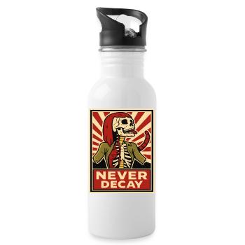 Never Decay Skelet Punk  - Trinkflasche mit integriertem Trinkhalm - Weiß - Rechts