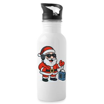 Christmas DJ Santa Groove - Water bottle with straw - white - Right