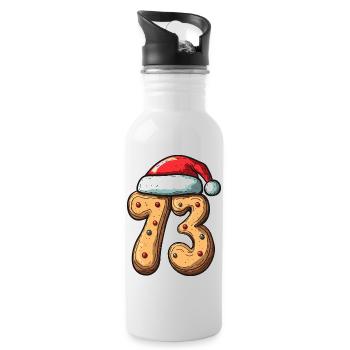 73 Numéro Cookie Noël - Gourde avec paille intégrée - blanc - Droite