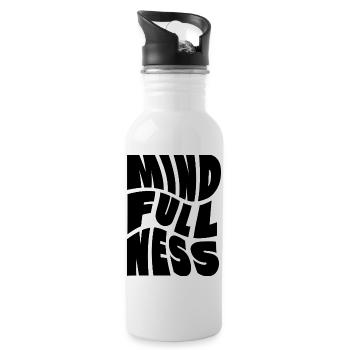 mindfullness logo design - Water bottle with straw - white - Right