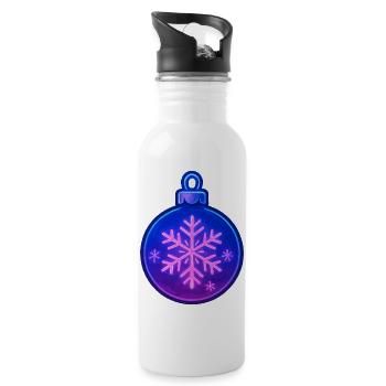 Weihnachtskugel Ornament - Trinkflasche mit integriertem Trinkhalm - Weiß - Rechts