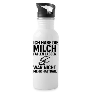 Milk dropping shelf life - Water bottle with straw - white - Right