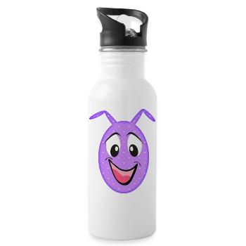 Visage Amusant Purple Heart - Gourde avec paille intégrée - blanc - Droite