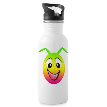 Sourire arc-en-ciel - Gourde avec paille intégrée - blanc - Droite