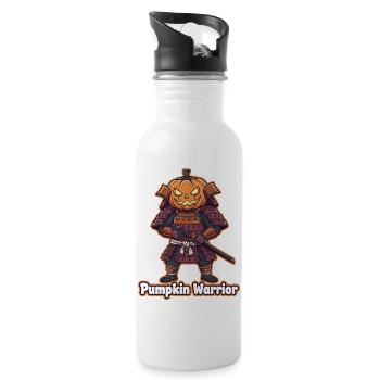 Pumpkin Warrior im Samurai Armor - Trinkflasche mit integriertem Trinkhalm - Weiß - Rechts