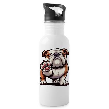 English Bulldog Bully Bully Owner Bullyfan - Water bottle with straw - white - Right