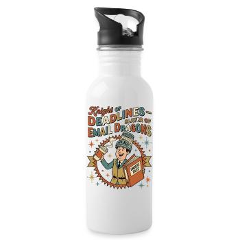 Knight of Deadlines - Water bottle with straw - white - Right