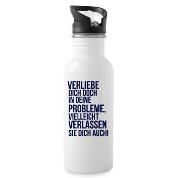 about going wild - fall in love with your problem - Water bottle with straw - white - Right