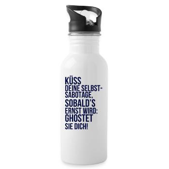 about going wild: Kiss your self-sabotage - Water bottle with straw - white - Right