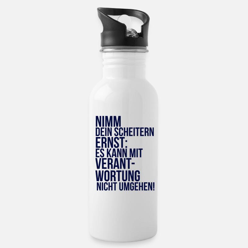 about going wild: Take your failure seriously - Water bottle with straw - white
