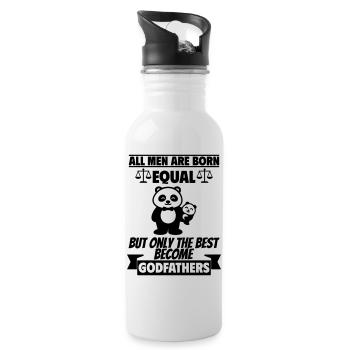 All men are born the same godfather - Water bottle with straw - white - Right