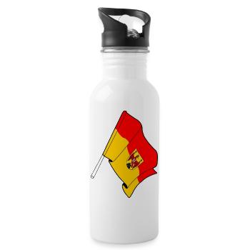 Flagge des Burgenland, Österreich - Trinkflasche mit integriertem Trinkhalm - Weiß - Rechts