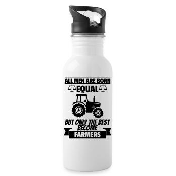 Tous les hommes naissent égaux. Fermier. - Gourde avec paille intégrée - blanc - Droite