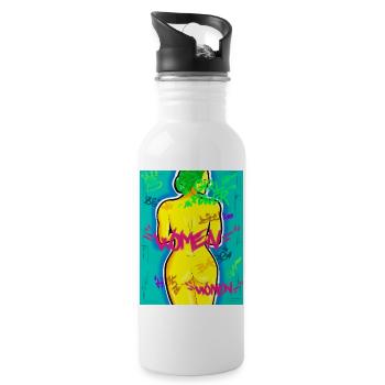 Femme Graffiti Puissance et Couleurs - Gourde avec paille intégrée - blanc - Droite