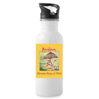 Shroom State of Mind - Trinkflasche mit integriertem Trinkhalm - Weiß - Rechts