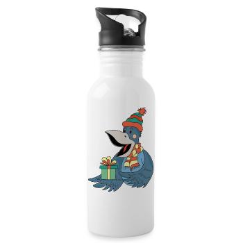 Weihnachten  - Trinkflasche mit integriertem Trinkhalm - Weiß - Rechts