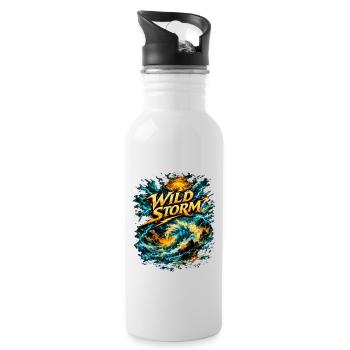 Wild Storm Sea-like Kraft - Trinkflasche mit integriertem Trinkhalm - Weiß - Rechts