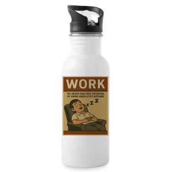 Doing nothing at work, true potential - Water bottle with straw - white - Right