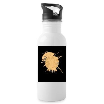 Samurai-Pferdespritzer Schwarz - Trinkflasche mit integriertem Trinkhalm - Weiß - Rechts