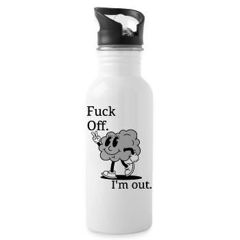 Happy Brain Peace Vibes - Water bottle with straw - white - Right