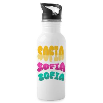 Sofia Name  - Trinkflasche mit integriertem Trinkhalm - Weiß - Rechts