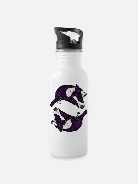 CORGIS - Water bottle with straw - white