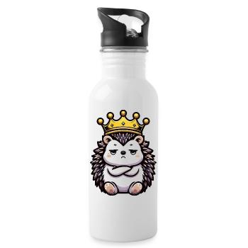 Igel Igelliebhaber Igelbesitzer Igelhalter Stachel - Trinkflasche mit integriertem Trinkhalm - Weiß - Rechts