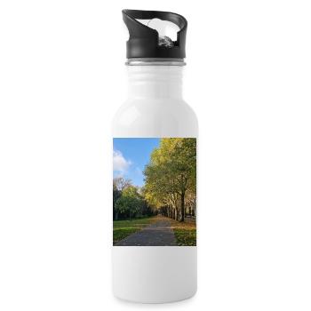 Chemin d’automne à travers Lauballee - Gourde avec paille intégrée - blanc - Droite