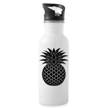 Pineapple - Water bottle with straw - white - Right