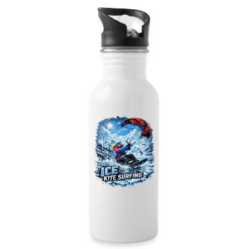 WINTER KITE SURFER GIRL - Water bottle with straw - white - Right