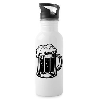 Bierstein - Trinkflasche mit integriertem Trinkhalm - Weiß - Rechts