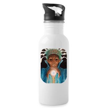 Ancient Luminous Wisdom - Water bottle with straw - white - Right