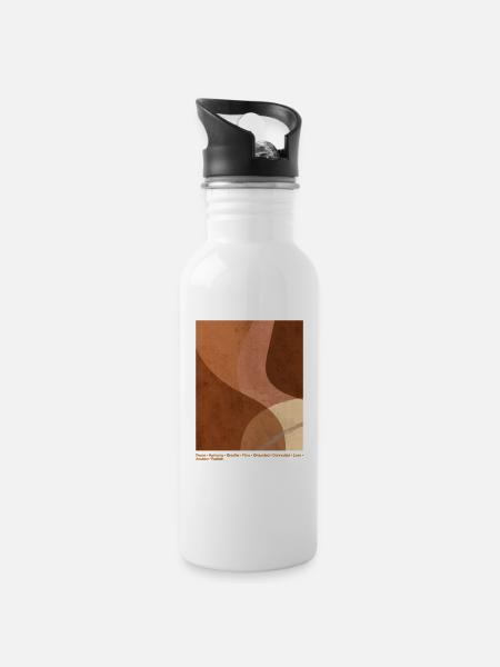 Peace & Harmony - Water bottle with straw - white