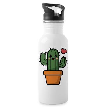 Cactus - Gourde avec paille intégrée - blanc - Droite