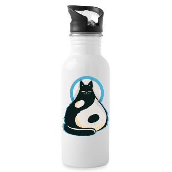 Chat-YinYang - Water bottle with straw - white - Right
