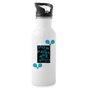How Padel are you? - Water bottle with straw - white - Right
