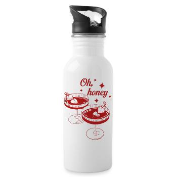 Oh, honey - Water bottle with straw - white - Right